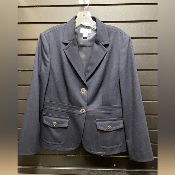 Classic Navy Blazer with Button Details - Picture 1 of 3